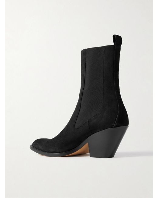 Khaite Black Austin Suede Ankle Boots