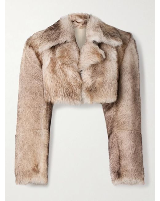 Khaite Natural Stallone Cropped Shearling Jacket