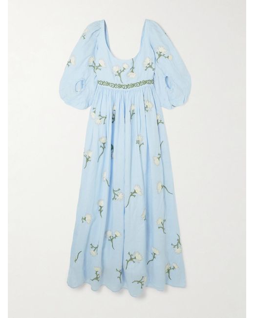 sachin and babi light blue dress AGUA BENDITA Women's Aura Marcia Embroidered Underwire Maxi Dress,  Multicolor, M at Amazon Women's Clothing store main image 1