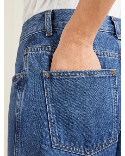 Matteau Blue Mid-Rise Straight-Leg Jeans