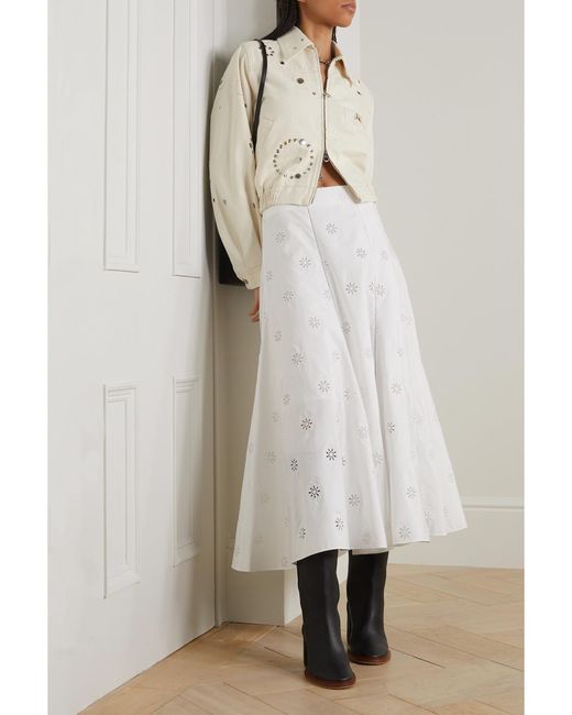 Chloé Natural Net Sustain Embellished Recycled Cotton And Hemp-Blend Denim Jacket