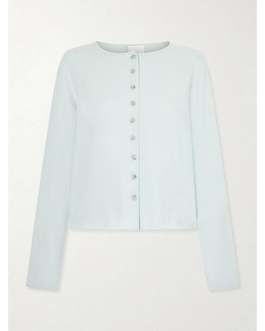Allude Blue Ribbed Cotton And Cashmere-Blend Cardigan