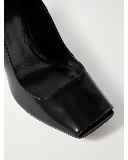 Khaite Black Cedar Glossed-Leather Pumps