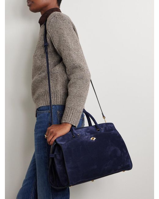 Metier Blue Private Eye Suede Tote