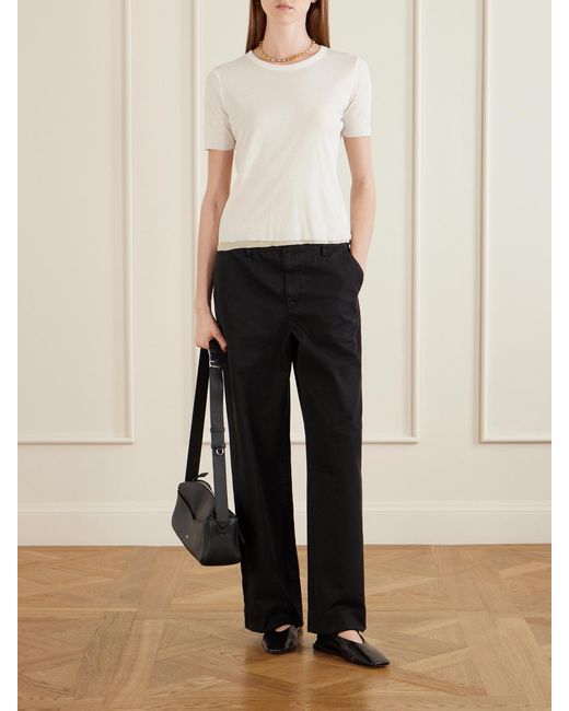 ÉTERNE Blue Benson Cotton-Gabardine Straight-Leg Pants