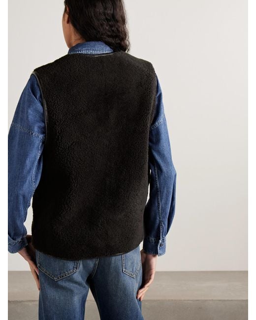 Blazé Milano Black Tatoosh Gliss Wendbare Jacke Aus Shearling Mit Lederbesätzen