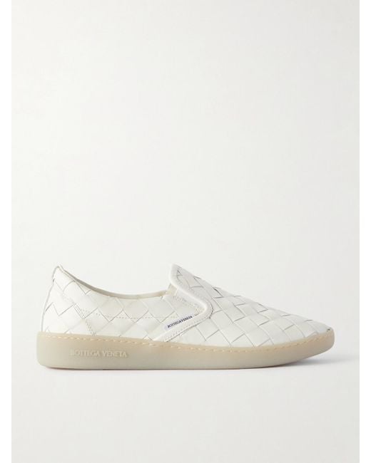 Bottega Veneta Natural Intrecciato Leather Sneakers