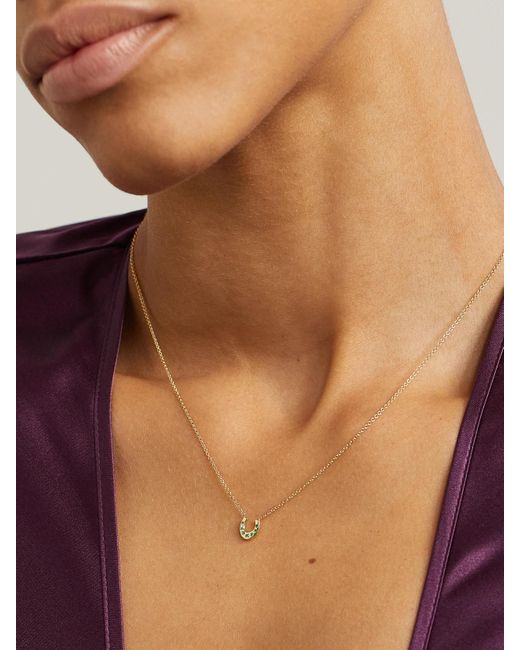 Jennifer Meyer Natural Mini Horseshoe Kette Aus 18 Karat Mit Smaragden