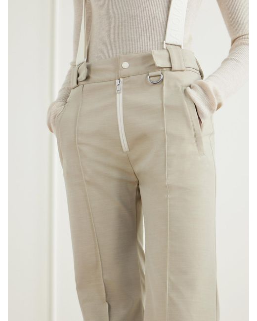 Yves Salomon White Pleated Flared Shell Ski Pants
