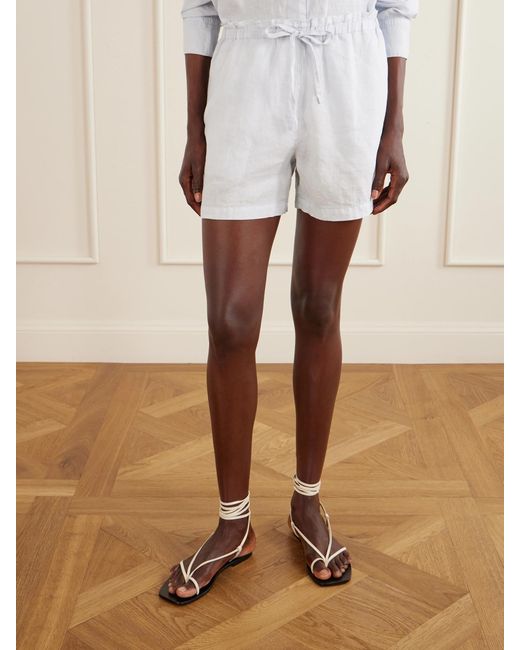 James Perse White Linen Shorts
