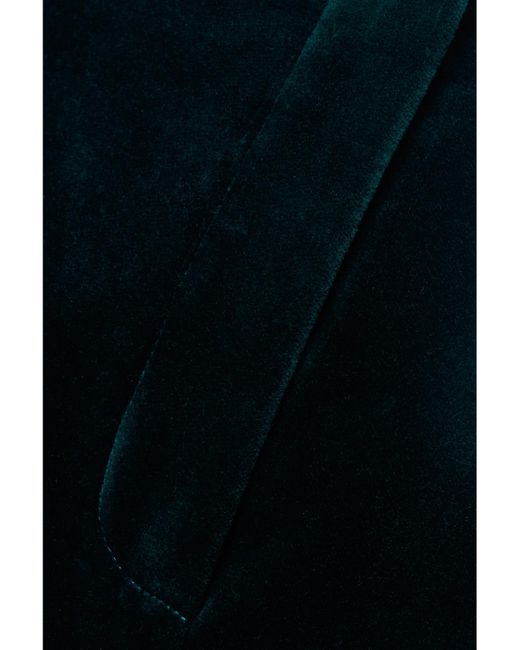 Loro Piana Blue Niklas Cotton-Blend Velvet Wide-Leg Pants