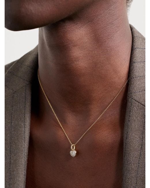 David Yurman Natural Amulets Petite Heart 18-Karat Diamond Pendant