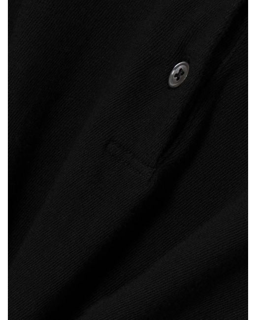 James Perse Black Slub Cotton-Jersey Henley Top