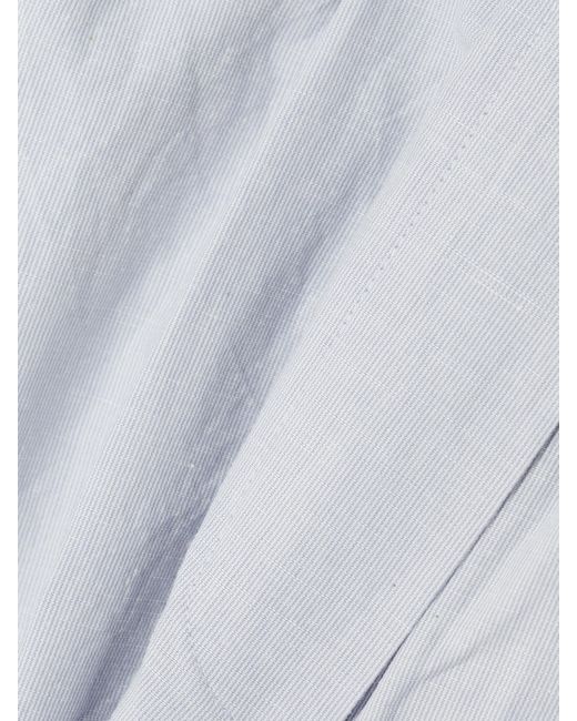 Proenza Schouler White Jana Striped Cotton And Linen-Blend Shorts