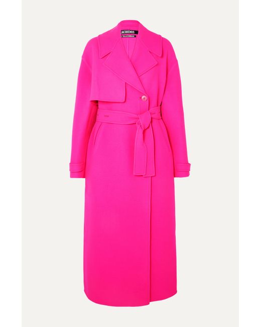 Trench-coat Oversize En Laine Fluo Sabe Jacquemus en coloris Rose | Lyst