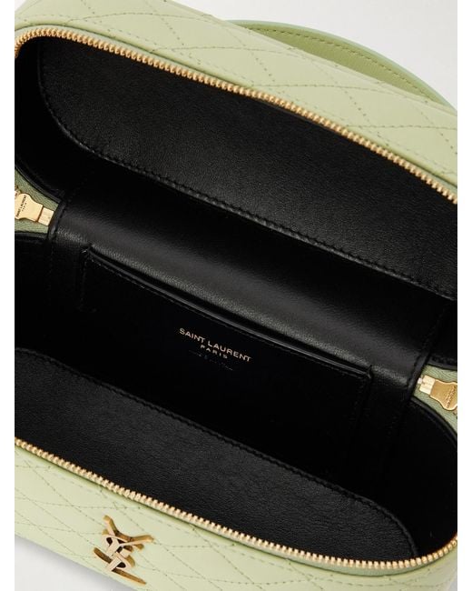 Saint Laurent Green Gaby Vanity Mini Quilted Leather Shoulder Bag