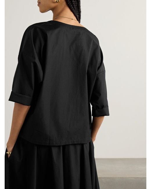 Suzie Kondi Black Saria Cotton-Poplin T-Shirt