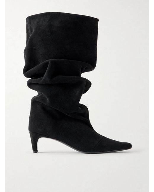 Staud Black Wally Suede Knee Boots