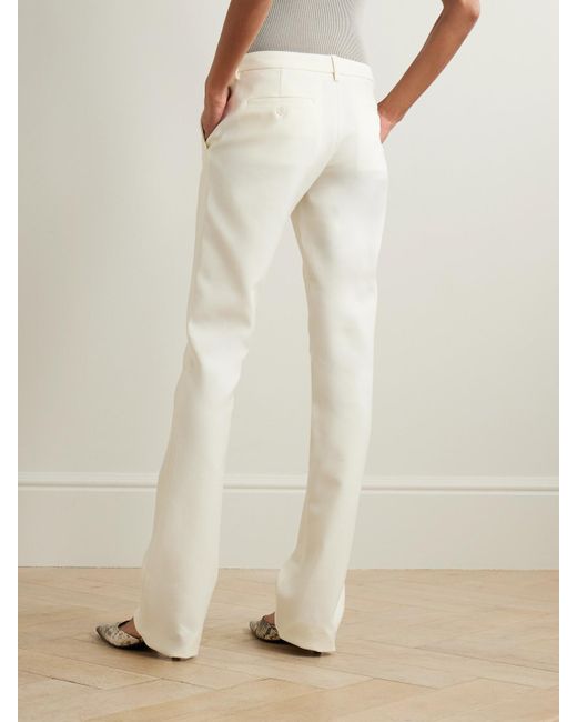 Acne White Schlaghose Aus Twill Aus Einer Wollmischung