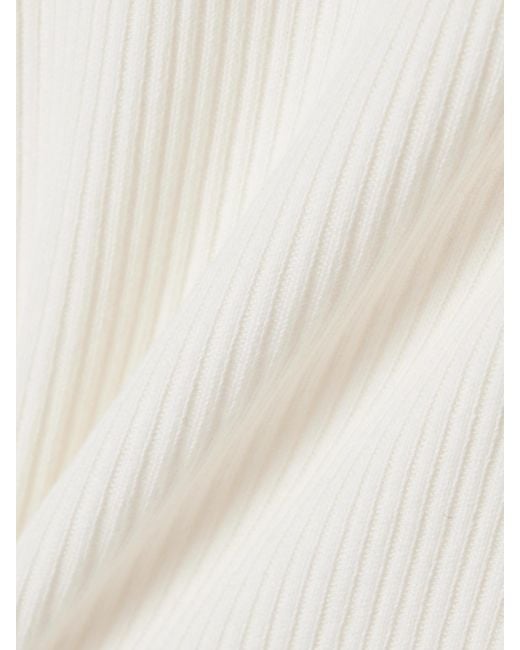 Citizens of Humanity White Caradene Ribbed Stretch-Lyocell Turtleneck Sweater
