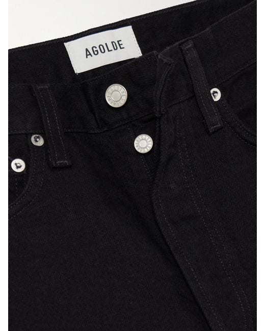 Agolde Black Luna High-Rise Barrel-Leg Organic Jeans