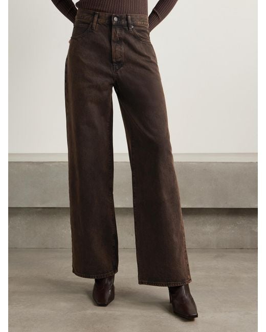 FRAME Brown The Collegiate Hoch Sitzende Jeans Mit Weitem Bein