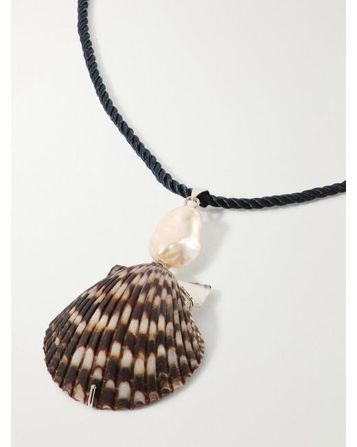 Jennifer Behr Natural Rhodes-Tone Shell Necklace