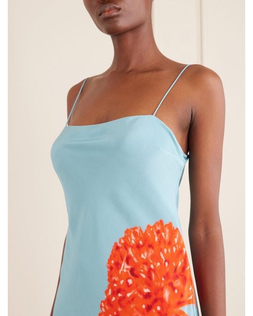 Sir Blue Amelie Floral-Print Silk-Crepe Maxi Dress
