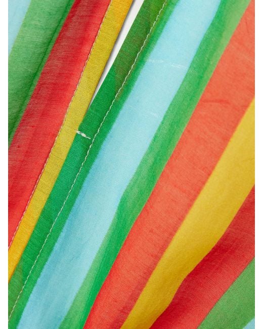Lido Multicolor Striped Cotton And Silk-Blend Halterneck Midi Dress