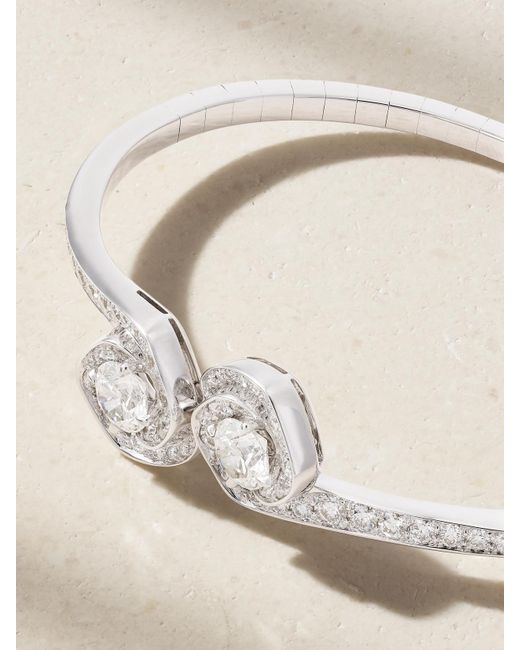 David Morris Natural Frozen Kiss 18-Karat Diamond Bangle