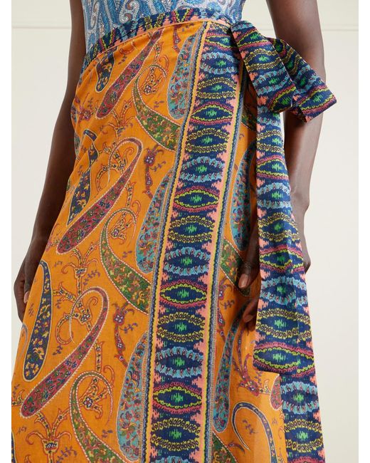 Etro Orange Printed Cotton Cover-Up