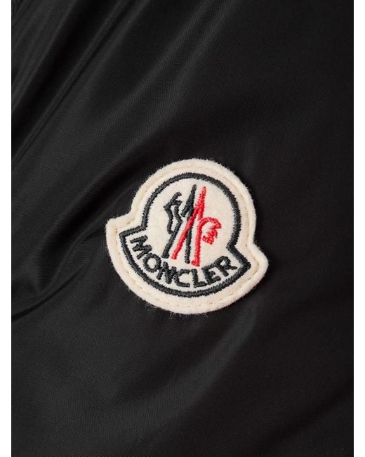 Moncler Black Appliquéd Hooded Shell Down Coat
