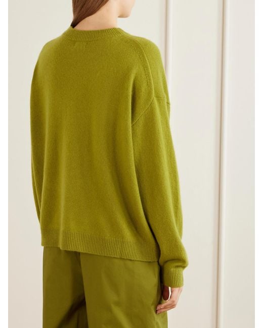 Staud Green Serrano Cashmere Sweater