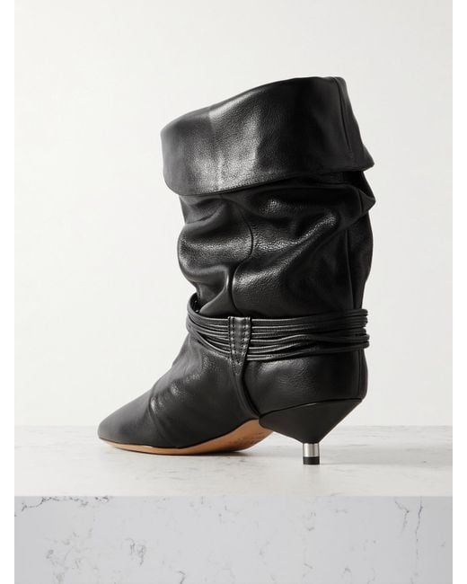Isabel Marant Black Embellished Leather Ankle Boots