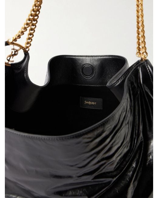 Saint Laurent Black Hortense Leather Shoulder Bag