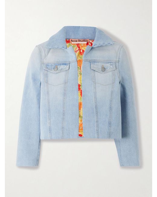 Acne Blue Cropped Denim Jacket