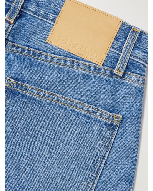 B Sides Blue Slim Lasso Mid-Rise Barrel-Leg Jeans