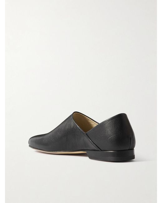 Lemaire Black Flache Schuhe Aus Vollnarbigem Leder