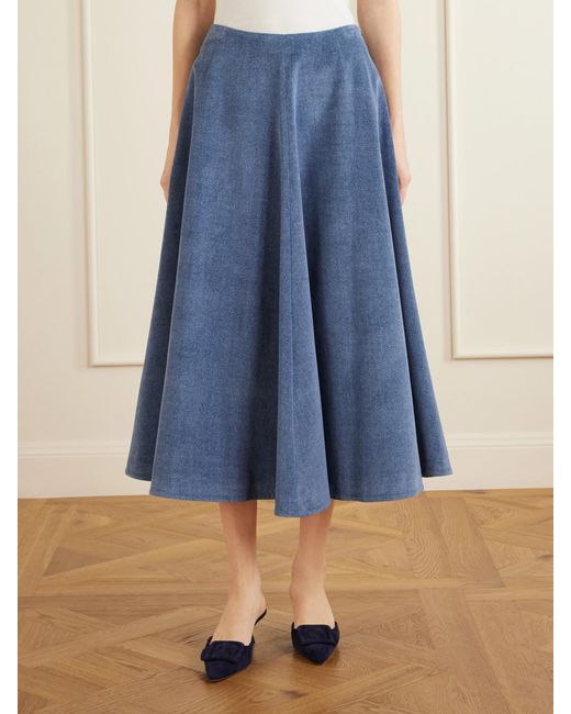 Altuzarra Blue Varda Paneled Denim Midi Skirt