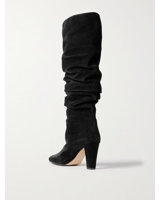 Manolo Blahnik Black Calassohi 90 Suede Knee Boots