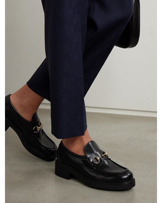 Gucci Black Horsebit-Embellished Leather Loafers
