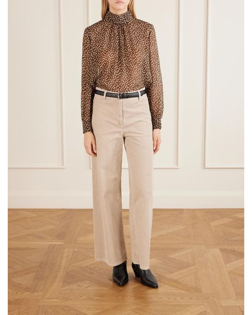Nili Lotan Natural Megan Cotton-Blend Corduroy Wide-Leg Pants