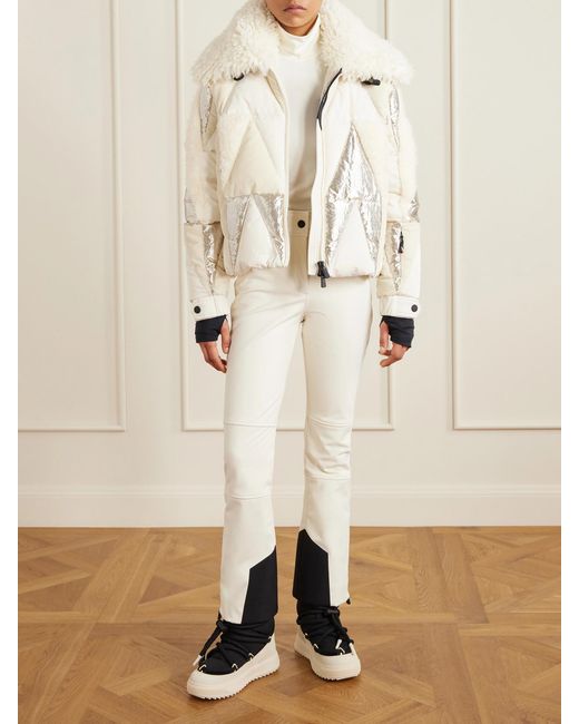 Moncler White Paneled Bootcut Ski Pants