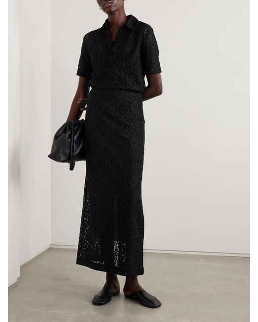 Proenza Schouler Black Jasmine Maxirock Aus Schnurgebundener Spitze