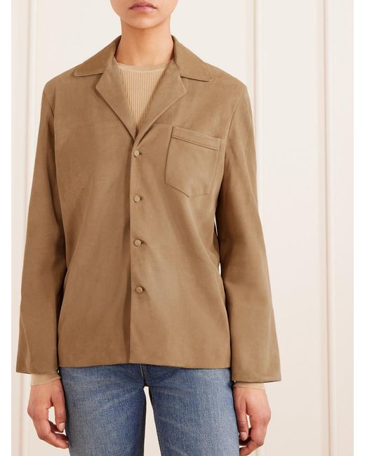 Saint Laurent Natural Suede Shirt