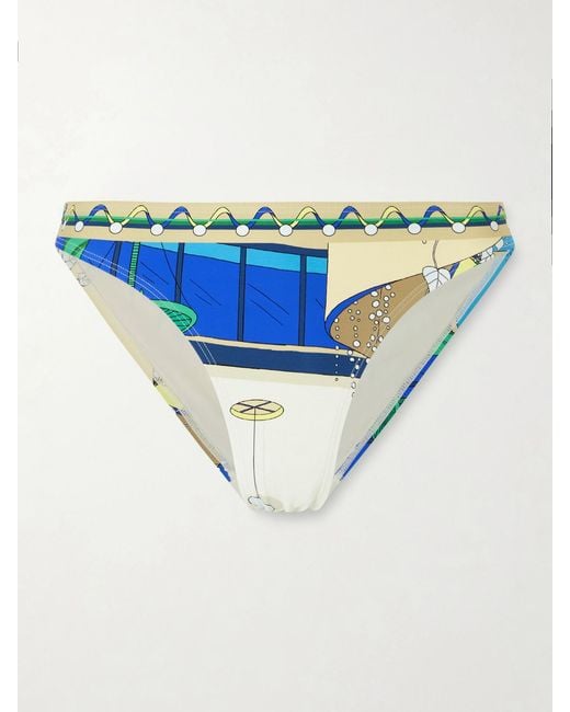 Tory Burch Blue Printed Bikini Briefs