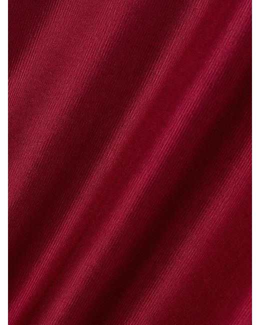Jil Sander Red Satin Maxi Shirt Dress