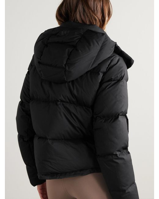 lululemon athletica Black Wunder Puff Hooded Quilted Recycled-Softmatte Down Jacket