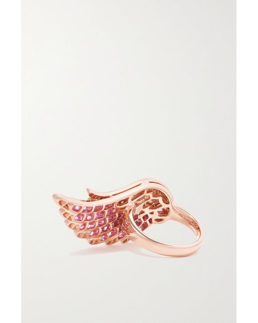 Garrard Pink Wings Embrace 18-Karat Rose, Sapphire And Diamond Ring