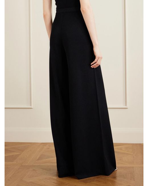 Ralph Lauren Blue Stretch-Jersey Mid-Rise Wide-Leg Pants